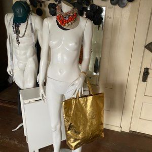 Roberto Cavalli Gold Tote Bag